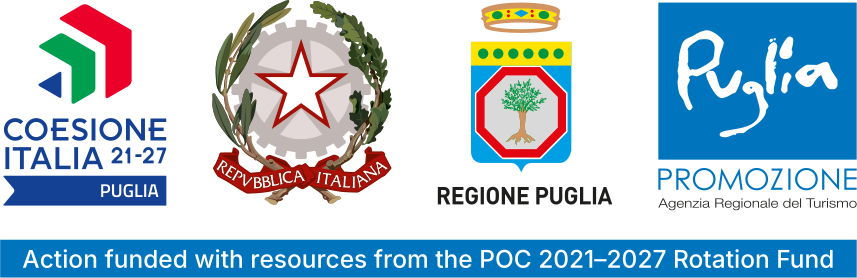 Coesione Italia 21-27, Repubblica Italiana, Regione Puglia, Puglia Promozione — Action funded with resources from the POC 2021–2027 Rotation Fund